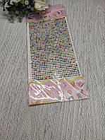 Стрази самоклеючі 3мм Різнокольорові ( 1000 шт на планшетці)