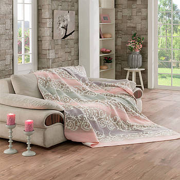 Плед бавовняний Sarar Battaniye з бахромою 1678a