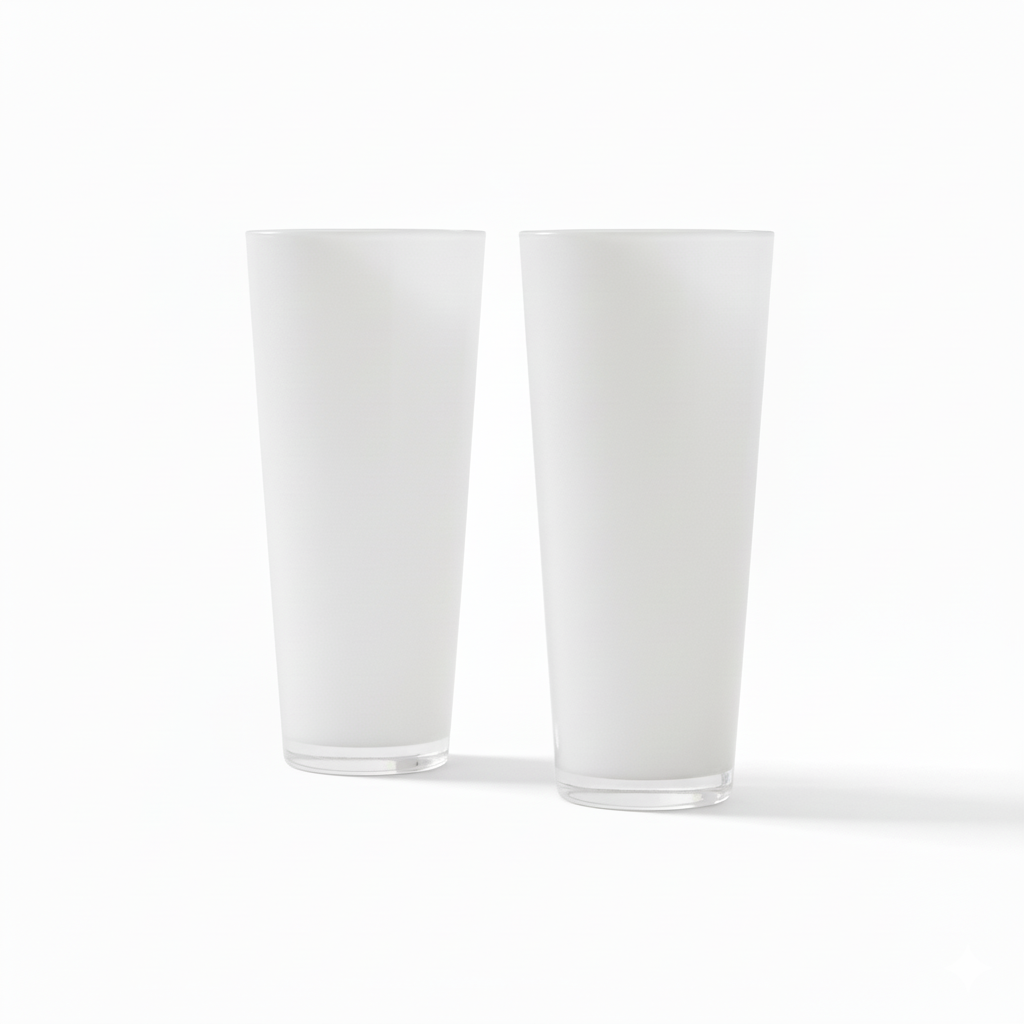 Набір склянок білих 2 шт 400 мл White Sakura високі матові, фото 1