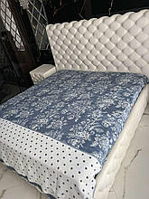 Милий плед у горошок і квіточку, двобічний, євро розмір.