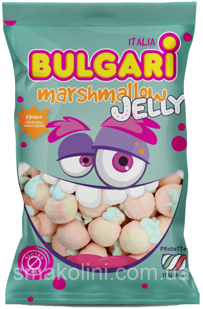 Маршмеллоу з желейною начинкою персик Bulgari, Італія 1 кг/уп, фото 1