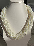 Кольє багатослойне з перлів, фото 6