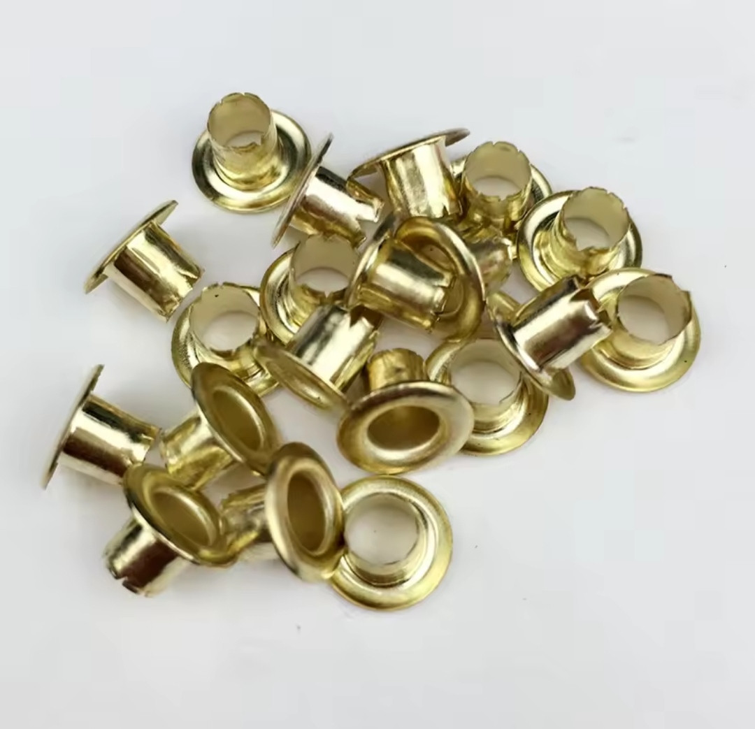 Люверси, блочка без кільця діаметр 4.8 мм, висота 4.9 мм, колір золото 100 штук (6357), фото 1