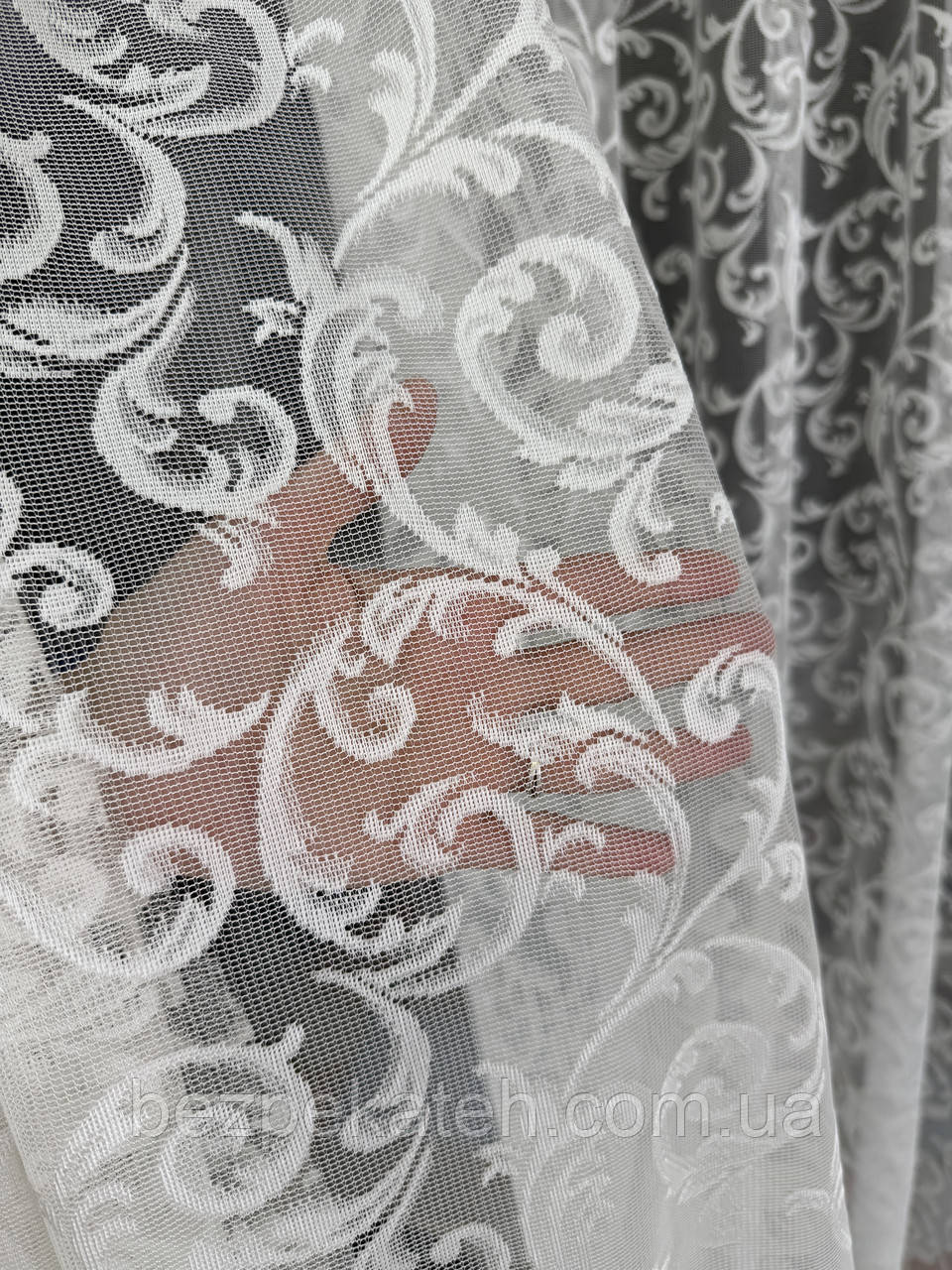 Красивий турецький жаккардовий тюль жаккард завиток вензель в зал, спальню, кімнату, вітальню, фото 1