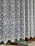 Красивий турецький жаккардовий тюль жаккард завиток вензель в зал, спальню, кімнату, вітальню, фото 2