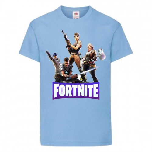 Футболка дитяча Фортнайт (Fortnite 01) світло блакитна, розміри 104-116-128-140-152-164, фото 1