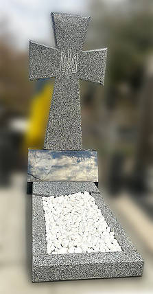 Гранітний хрест зі світлого граніту К-23, фото 2