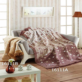 Плед бавовняний Sarar Battaniye з бахрамою 16111а