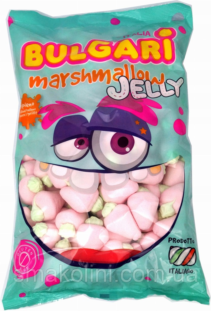 Маршмеллоу з желейною начинкою полуниця  Bulgari, Італія 1 кг/уп, фото 1