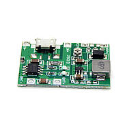 Модуль зарядки та підвищувальний перетворювач DC-DC J5019 5В 2А microUSB для Li-Ion акумулятора, фото 2