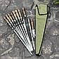 Набір шампурів Ліра 6/1/1 мармурова ручка в зеленому чохлі, фото 5