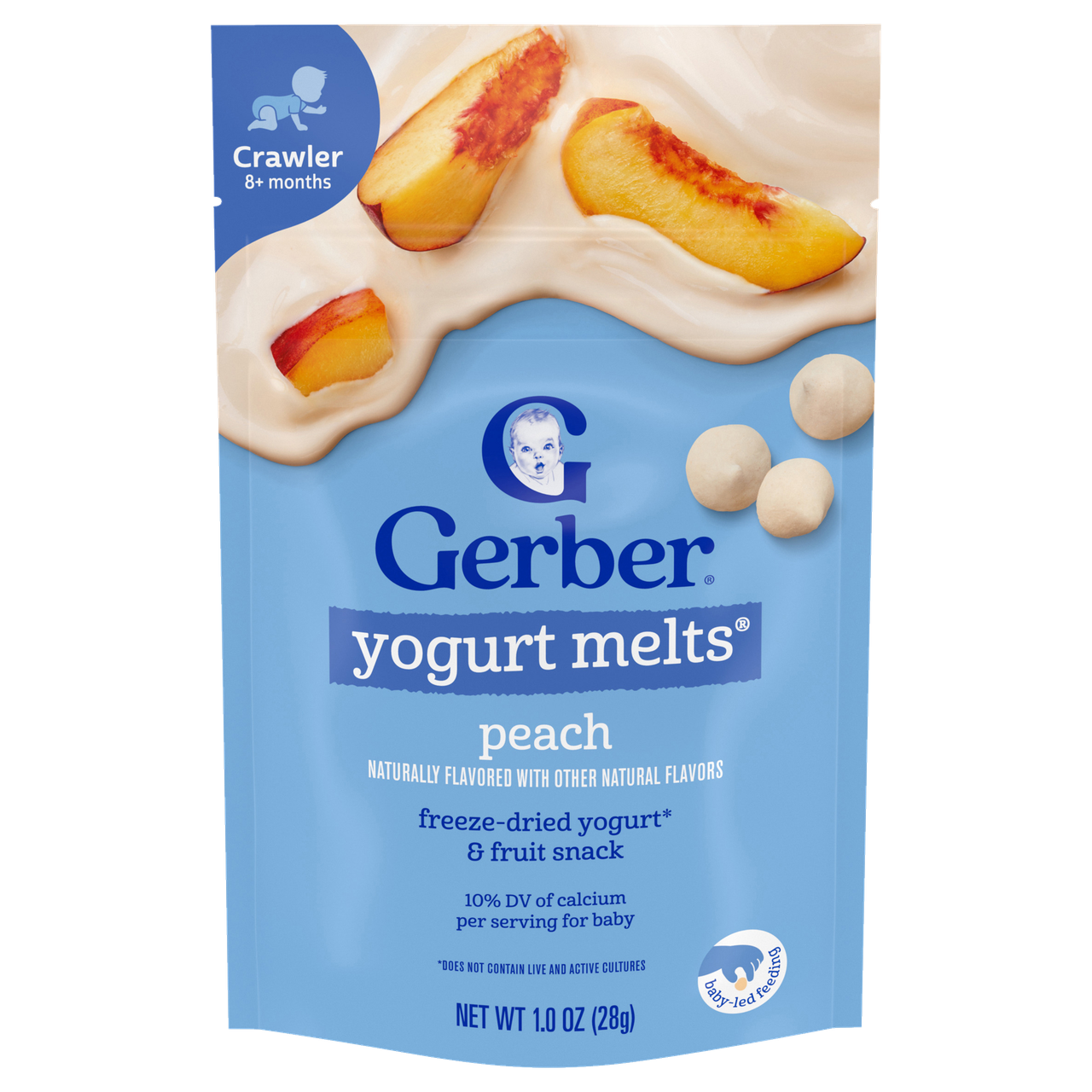 Йогуртові цукерки для дітей Gerber Yogurt Melts персик від 8 місяців, 28 г, фото 1
