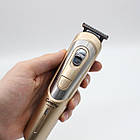 Машинка для стрижки волосся з акумулятором GM 6112, Золотистий / Тример для волосся / Ручна машинка для стрижки, фото 8