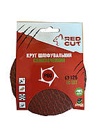 35-12580 Круг шліфувальний самозачепний  д.125мм Р80 Тип РОМБ "Red Cut" (упак.10шт.)
