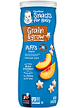 Снеки з повітряних злаків Gerber Grain&Grow Puffs Snack персик від 8 місяців, 42 г, фото 3
