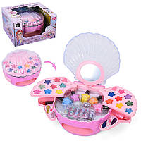 Косметика RY6313 (12шт) скринька, тіні, помада, набір для манікюру (лак, розділювач для пальців,пилка,наліпки на нігті), бат, в