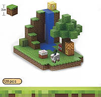 Магнітний конструктор Minecraft Водоспад 128 кубиків для дітей від 6 років для творчості та розвитку (530660)