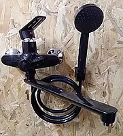 Змішувач для ванни PLAMIX Oscar-006 EURO Чорний + душовий набір