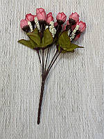 Штучна квітка розочки Коралові в букеті 25 см.