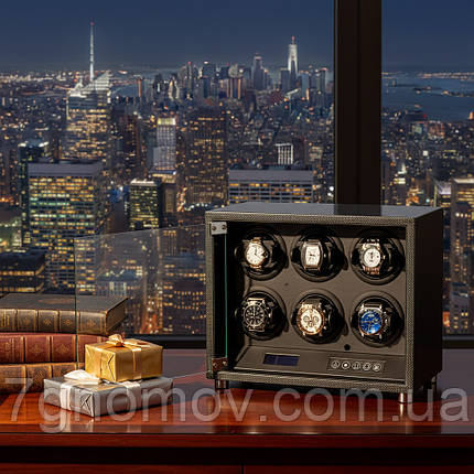 Шкатулка для підзаводу годинників, тайммувер для 6-и годинників Rothenschild RS-6160-6TBD, фото 1