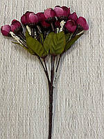 Штучна квітка розочки Червоні в букеті 25 см.