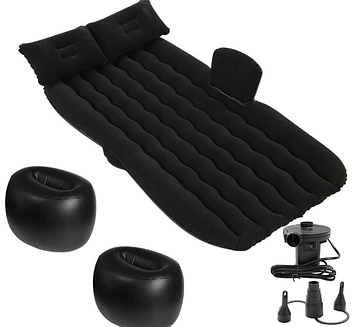 Надувний автомобільний матрац для заднього сидіння + подушки KT7001905 чорний PeremogaUA