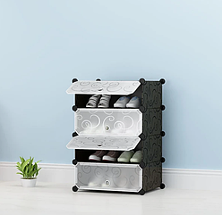 Пластикова шафа для взуття 30009 37x37x73 см модульний органайзер для зберігання взуття