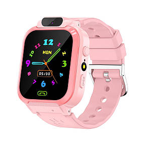 Смарт-годинник телефон дитячий Smart Watch S12 з відеодзвінком GPS SIM-карта (Pink)-LВR