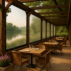 Тент для навісу прозорий 2х3 м, 160 мкм. Накриття для навісу, прозорий навіс, тент накриття -UKMarket-