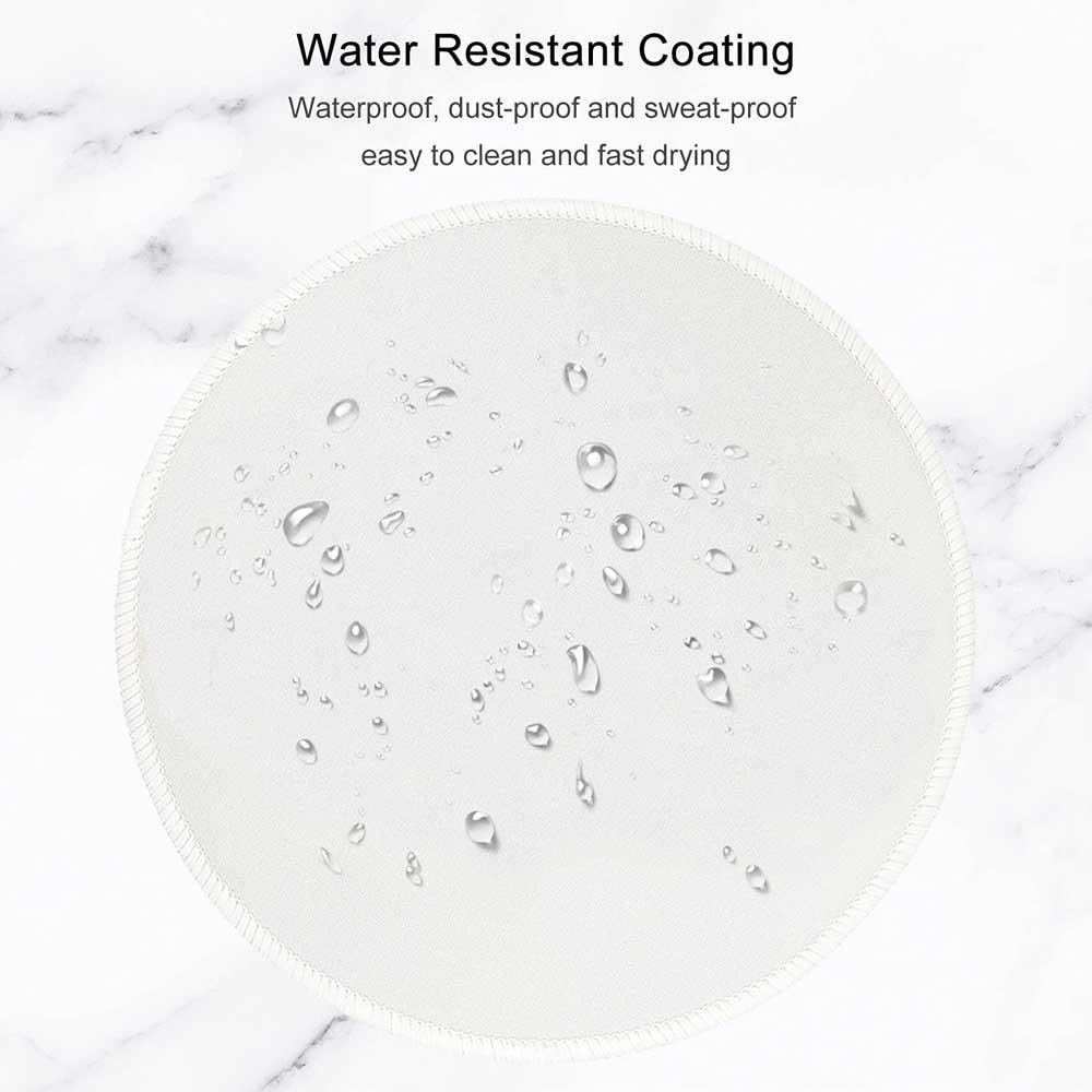 Килимок для миші білий з прошитими краями круглий 220 мм.