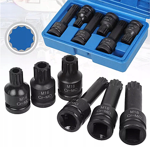 Набір ударних біт SPLINE 1/2" M14-M18 Silver S11038, фото 1