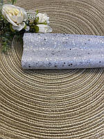 Стрічка Фатін з глітером і блискітками, Срібний ( шир.15см., відріз 8 метрів),