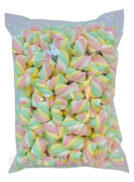 Маршмеллоу Трубочки твіст 4 кольора Bulgari, Італія 1 кг/уп, фото 1