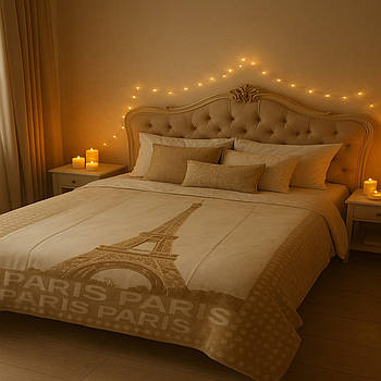 Плед бавовняний Sarar Battaniye з бахромою Paris