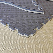 Покриття для дитячої кімнати 1000х1000х20мм, мат татамі ластівчин хвіст, EVA, бежевий/сірий