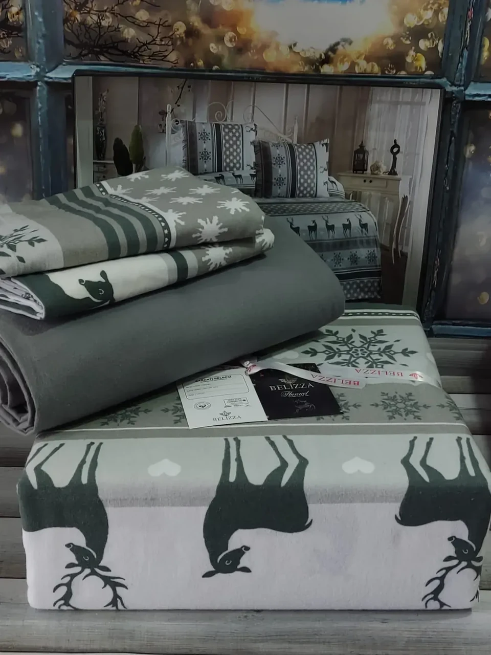Байкова постільна білизна фланель полуторний розмір Belizza Home, фото 1