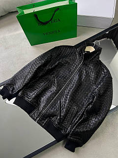 Куртка чоловіча Bottega Veneta з натуральної шкіри, плетена фактура, демісезонна