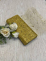 Стрічка Фатін з глітером і блискітками, Золотий ( шир.15см., відріз 8 метрів),