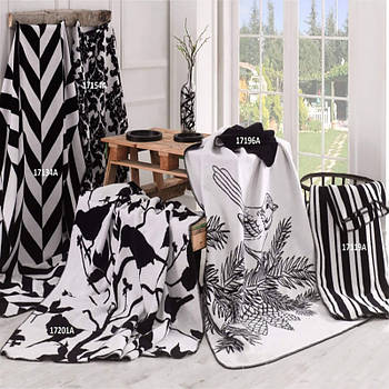 Плед бавовняний Sarar Battaniye з бахромою 17154A