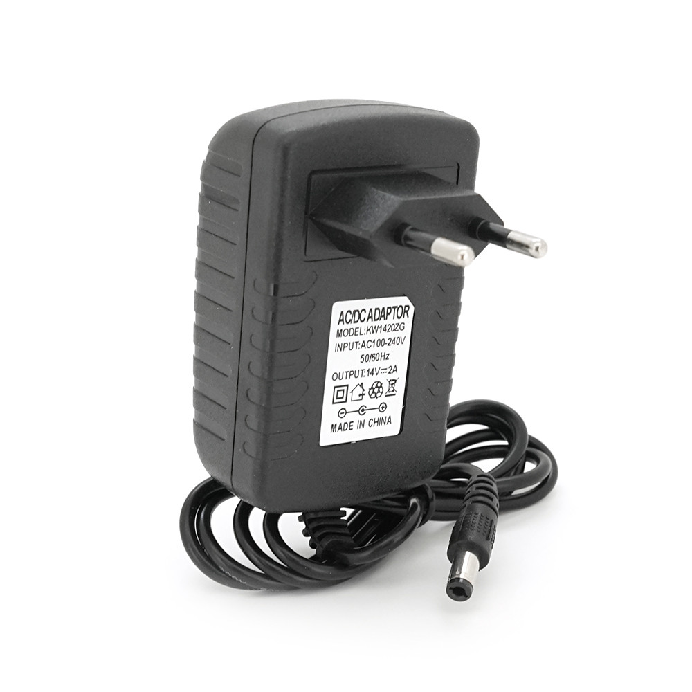 Імпульсний адаптер живлення KW-1420 14 V 2 А (28 Вт) штекер 5.5/2.5, LED-індикація, Black, фото 1