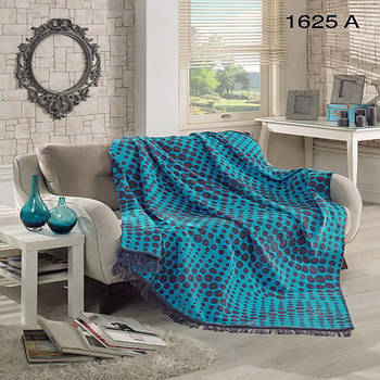 Плед бавовняний Sarar Battaniye з бахромою 1625а