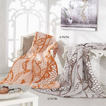 Плед бавовняний Sarar Battaniye з бахромою 1757А