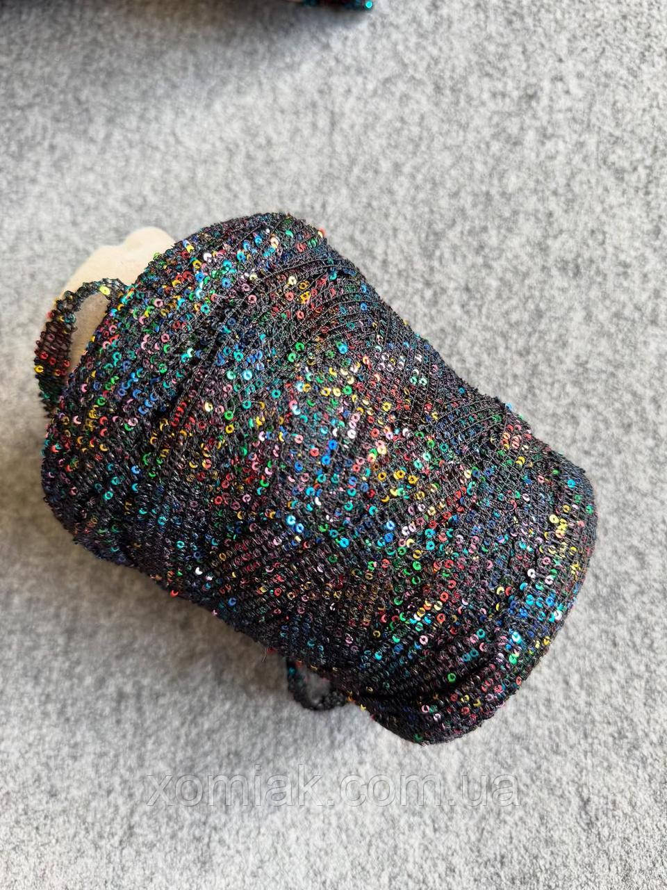 Рясна мікропайєтка Kohinoor Cofil райдужна на чорній основі, 100 грамів, фото 1