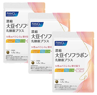 Fancl Соєві ізофлавони, молочнокислі бактерії, коензим Q10, 3 упаковки х 30 таблеток