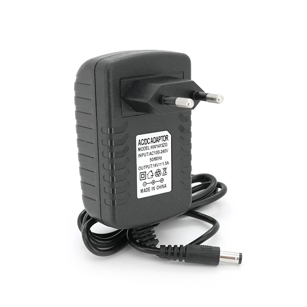 Імпульсний адаптер живлення KW-1415 14 V 1.5 А (21 Вт) штекер 5.5/2.5, LED-індикація, Black, фото 1