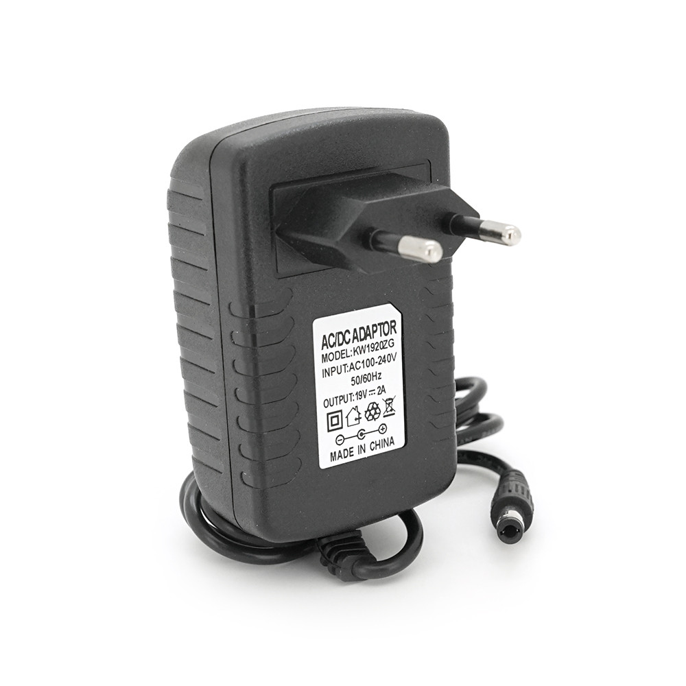 Імпульсний адаптер живлення KW-1920 19 V 2 А (38 Вт) штекер 5.5/2.5 LED-індикація, Black, фото 1