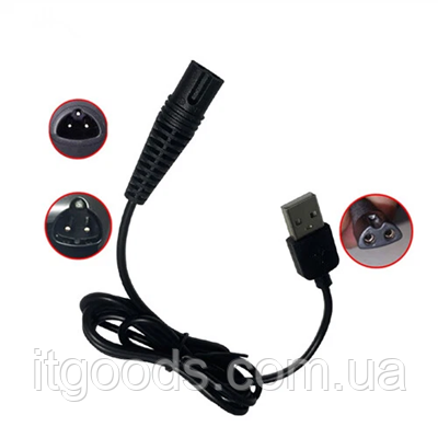Кабель USB 5V для зарядки, живлення бритви, тримера Braun Type 5517 5513 310 320 330 350 390CC 765СС 790СС / Gillette King C Style