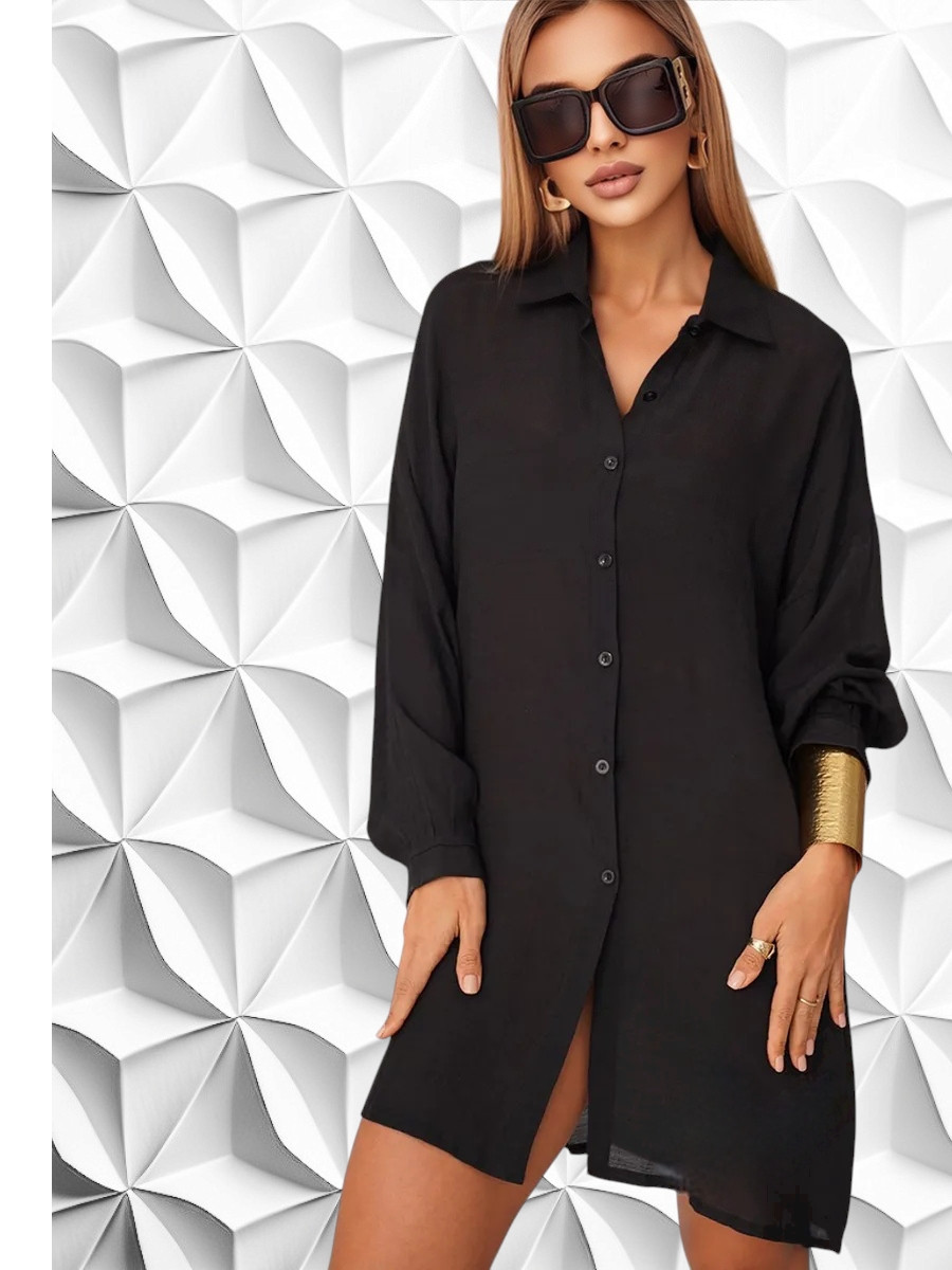 Туника 2025   Fuba 12500 черный(В НАЛИЧИИ ТОЛЬКО единый размер 46-52 УКР р-ры)