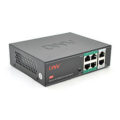 4-портовий PoE-комутатор з автоперезапуском ONV-H1064PSD, 4хРої 100 Мбіт + 2хUplink 100 Мбіт до 250 м,
