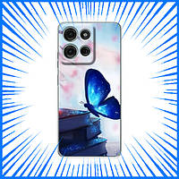 Силіконовий Чохол для Motorola Moto G15 (Метелик) / Чохли Блакитний метелик Moto G15